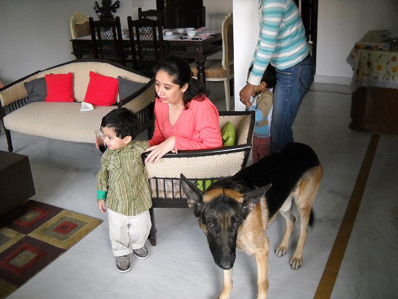 DSCN0055.JPG - Radhika, Rohan and Dog.
