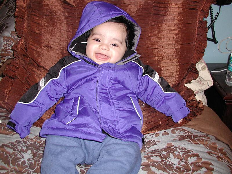 PB260064.JPG - For winter we bought Rohan a jacket. Here he is trying it out.